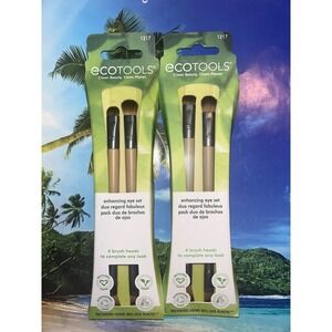 EcoTools Enhancing Eye Set Duo 1217 2-Piece Dual-Ended Brush Set New 4 Heads